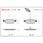 Piduriklotsi komplekt, ketaspidur BREMBO P 23 118
