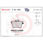 Piduriklotsi komplekt, ketaspidur BREMBO P 61 079