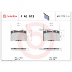 Piduriklotsi komplekt, ketaspidur BREMBO P A6 012