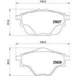 Piduriklotsi komplekt, ketaspidur BREMBO P 61 124