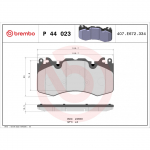 Piduriklotsi komplekt, ketaspidur BREMBO P 44 023