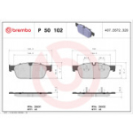 Piduriklotsi komplekt, ketaspidur BREMBO P 50 102X