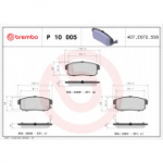 Piduriklotsi komplekt, ketaspidur BREMBO P 10 005