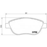 Piduriklotsi komplekt, ketaspidur BREMBO P 23 119