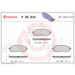 Piduriklotsi komplekt, ketaspidur BREMBO P 30 010