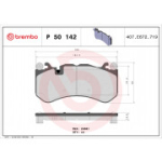 Piduriklotsi komplekt, ketaspidur BREMBO P 50 142