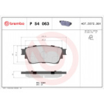 Piduriklotsi komplekt, ketaspidur BREMBO P 54 063