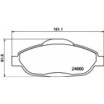 Piduriklotsi komplekt, ketaspidur HELLA 8DB 355 013-911