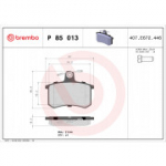 Piduriklotsi komplekt, ketaspidur BREMBO P 85 013