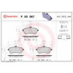 Piduriklotsi komplekt, ketaspidur BREMBO P 50 067