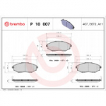 Piduriklotsi komplekt, ketaspidur BREMBO P 10 007