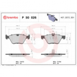Piduriklotsi komplekt, ketaspidur BREMBO P 50 026