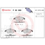 Piduriklotsi komplekt, ketaspidur BREMBO P 50 069