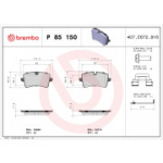 Piduriklotsi komplekt, ketaspidur BREMBO P 85 150