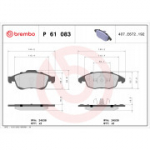 Piduriklotsi komplekt, ketaspidur BREMBO P 61 083