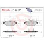 Piduriklotsi komplekt, ketaspidur BREMBO P 85 127