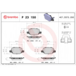 Piduriklotsi komplekt, ketaspidur BREMBO P 23 150