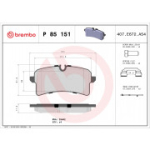 Piduriklotsi komplekt, ketaspidur BREMBO P 85 151