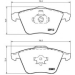 Piduriklotsi komplekt, ketaspidur BREMBO P 10 012