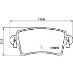 Piduriklotsi komplekt, ketaspidur HELLA 8DB 355 009-421