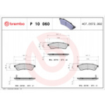 Piduriklotsi komplekt, ketaspidur BREMBO P 10 060
