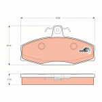 Piduriklotsi komplekt, ketaspidur TRW GDB1280