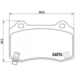 Piduriklotsi komplekt, ketaspidur BREMBO P 11 024