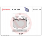 Piduriklotsi komplekt, ketaspidur BREMBO P 06 099