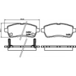 Piduriklotsi komplekt, ketaspidur HELLA 8DB 355 014-001