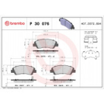 Piduriklotsi komplekt, ketaspidur BREMBO P 30 076