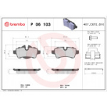 Piduriklotsi komplekt,ketaspidur BREMBO P 06 103