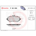 Piduriklotsi komplekt, ketaspidur BREMBO P 50 035