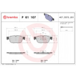 Piduriklotsi komplekt, ketaspidur BREMBO P 61 107