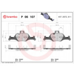 Piduriklotsi komplekt, ketaspidur BREMBO P 06 107