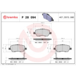 Piduriklotsi komplekt, ketaspidur BREMBO P 28 094