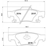 Piduriklotsi komplekt, ketaspidur BREMBO P 37 016