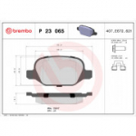 Piduriklotsi komplekt, ketaspidur BREMBO P 23 065
