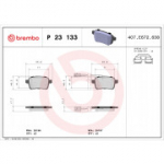 Piduriklotsi komplekt, ketaspidur BREMBO P 23 133