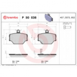 Piduriklotsi komplekt, ketaspidur BREMBO P 50 038