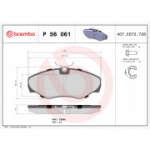 Piduriklotsi komplekt, ketaspidur BREMBO P 56 061