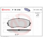 Piduriklotsi komplekt, ketaspidur BREMBO P 79 018