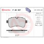 Piduriklotsi komplekt, ketaspidur BREMBO P A6 027