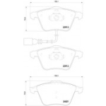 Piduriklotsi komplekt, ketaspidur BREMBO P 85 129