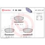 Piduriklotsi komplekt, ketaspidur BREMBO P 30 099