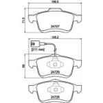 Piduriklotsi komplekt, ketaspidur HELLA 8DB 355 014-241