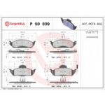 Piduriklotsi komplekt, ketaspidur BREMBO P 50 039