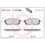 Piduriklotsi komplekt, ketaspidur BREMBO P 56 065