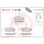 Piduriklotsi komplekt, ketaspidur BREMBO P 30 086