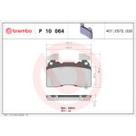 Piduriklotsi komplekt, ketaspidur BREMBO P 10 064