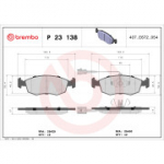 Piduriklotsi komplekt, ketaspidur BREMBO P 23 138